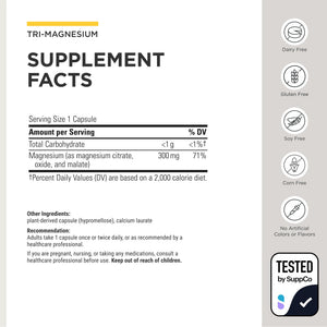 Integrative Therapeutics Tri-Magnesium - Supports Cellular Energy & Energy Metabolism* - Magnesium Supplement for Heart & Nerve Health Support* - Third-Party Tested - 90 Capsules (90 Servings) Integrative Therapeutics buy supplements Au