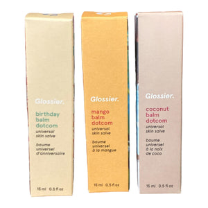 Glossier Balm Dotcom Trio Mango, Birthday, Coconut Size: 0.5 fl oz / 15 ml GlossierBuy Supplements Australia