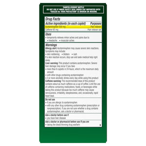 Excedrin Tension Headache Relief Caplets, Acetaminophen 500mg, Caffeine 65mg, Pain Reliever, Aspirin-Free, 100 Count ExcedrinBuy Supplements Australia