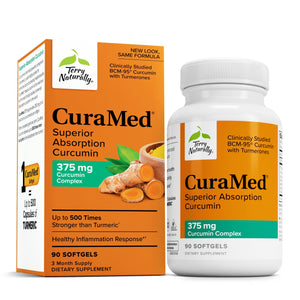 Terry Naturally CuraMed 375mg - Antioxidant Supplement for Brain & Immune Health Support - Dietary Supplement with Curcumin & Turmeric Essential Oil - Herbal Liver Support - 90 Softgels Terry Naturally buy supplements Au