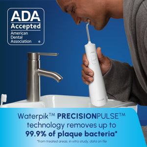 Suplement Waterpik Cordless Pulse 3100 Rechargeable Portable Water Flosser for Teeth, Gums, Braces Care and Travel with 2 Flossing Tips, Waterproof for Shower Use - VelvetGlow USA