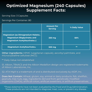 MYOXCIENCE Optimized Magnesium Glycinate + Magnesium Taurate (as ATAmag®) for High Brain Bioavailability to Support Stress Relief and Sleep | 80 Servings MYOXCIENCE buy supplements Au