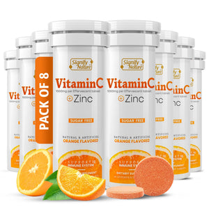 SIGNIFY NATURE Vitamin C 1000mg Effervescent Tablets - Potent Immune Support VIT C with Zinc Supplement - Sugar-Free & Vegan Formula | Dissolvable Vitamin C Tablets - Water Soluble Fizzy Elixir - 80CT SIGNIFY NATURE buy supplements Au