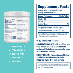 Suplement NativePath Fortigel & Verisol Joint Health Collagen Peptides Powder – Type 1 & 3, Grass-Fed Unflavored, 30 Servings - VelvetGlow USA