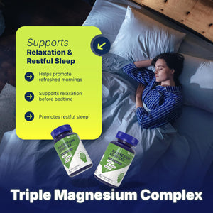Vicwell Triple Magnesium Complex - 300mg Magnesium from Malate, Glycinate, and Citrate - Supports Stress Relief & Sleep, Nerves & Metabolism, Muscle Relaxation & Bone Health - 90 Capsules(1 Bottle) Vicwell buy supplements Au