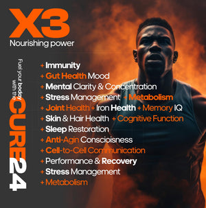 Cure24 Bovine X3 Colostrum Supplement Powder for Humans, 100% Pure Whole Natural Grass Fed Superfood, High IgG, Plus Probiotic & Prebiotic, Natural Peach-Mango Flavor, Made in USA Cure24 buy supplements Au