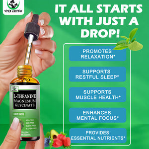 L Theanine Drops, Liquid L-Theanine Supplement 200mg w/Magnesium Glycinate,Vitamins,Fiber for Relaxation,Sleep,Digestion, Calm,High Absorption Mood Support for Adults & Kids,Plant Based,Non-GMO Vita letuoBuy Supplements Australia