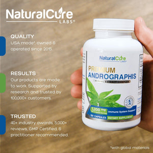 Natural Cure Labs Premium Andrographis Paniculata Extract 1,200mg – 100mg Standardized Andrographolides – Vegan Immune & Digestive Support Capsules – Non-GMO, Gluten-Free, Herbal Dietary Supplement Natural Cure Labs buy supplements Au