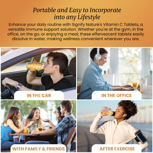 SIGNIFY NATURE Vitamin C 1000mg Effervescent Tablets - Potent Immune Support VIT C with Zinc Supplement - Sugar-Free & Vegan Formula | Dissolvable Vitamin C Tablets - Water Soluble Fizzy Elixir - 80CT SIGNIFY NATURE buy supplements Au