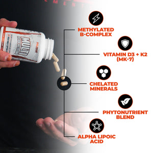 Huge Multi, Multivitamin for Men, High-Performance All-in-One Formula for Athletes & Bodybuilding, Vitamin & Mineral Replenishment, Supports Immune System & Healthy Hormone Levels (120 Capsules) Huge Supplements buy supplements Au