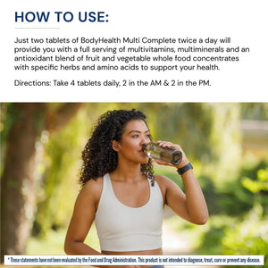 BodyHealth Multi Complete (120 Ct) Daily Multivitamin for Men and Women with Whole Foods, Minerals, Antioxidants BodyHealth