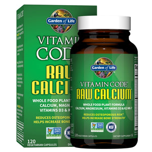 Garden of Life Raw Calcium Supplement for Women and Men - Vitamin Code Made from Whole Foods with Magnesium, K2, Vitamin D3 and Vitamin C plus Probiotics for Digestion, 120 Capsules Garden of Life buy supplements Au