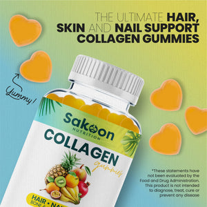 Sakoon nutrition Halal Collagen Gummies for Women and Men - Anti Aging, Hair Growth, Skin Care & Strong Nails Protein Collagen Supplements - Non-GMO, Gluten Free - Made in USA Sakoon nutrition buy supplements Au