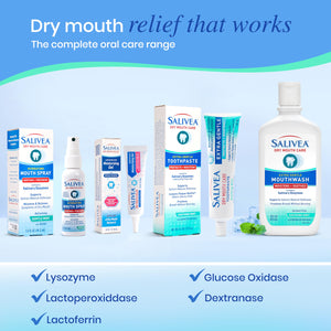 Suplement SALIVEA Dry Mouth Toothpaste (2 Pack) — 4.3 oz Each, Anticavity Fluoride, Natural Salivary Enzymes, Xylitol & Calcium, SLS-Free, VelvetGlow USA