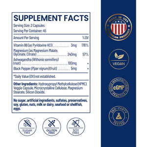 Magnesium Ashwagandha Complex | High-Absorption Multi Magnesium Supports Stress Relief, Sleep, Muscle & Heart Health | Vegan, Non-GMO, Gluten-Free, Made in USA, 90 Capsules((45-Day Supply) NEUMINA buy supplements Au