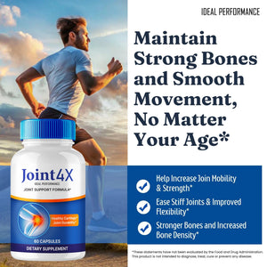 IDEAL PERFORMANCE Joint4X Joint Support Capsules, Official Joint-4X Supplement Pills, All-Natural Formula to Fortify Bones and Bolster Flexibility - Maximum Strength, Joint 4X Pills Reviews (3 Pack) IDEAL PERFORMANCEBuy Supplements Australia
