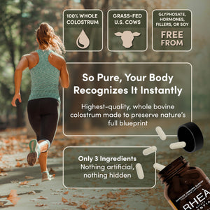 Rhea Bovine Colostrum Supplement for Women, Colostrum Capsules for Gut Health, Digestion, Bloating, Beauty, Immune Support, Bovine Colostrum for Humans, Colostrum Pills (60caps) RHEASILVIABuy Supplements Australia
