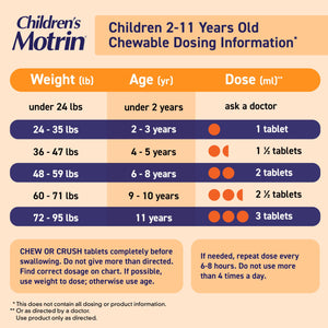 Motrin Children's Dye-Free Chewable Tablets with Ibuprofen, Kids' Fever Reducer & Pain Reliever for Sore Throat, Fever, Toothache & Pain Relief, Grape Flavor, 24 Ct Motrin buy supplements Au