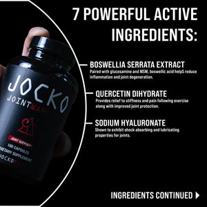 Jocko Fuel Joint Support Supplement - Glucosamine MSM for Joint Pain, Mobility, & Flexibility w/Turmeric & Boswellia (180 Capsules) Jocko FuelBuy Supplements Australia