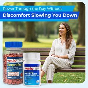 TIME-Cap Labs Ibuprofen 200mg (500 Tablets) & Famotidine 20mg Acid Reducer (200 Tablets) Bundle - Fever, Pain Reliever Pills for Headaches & Heartburn Relief Medicine for Acid Reflux & Indigestion TIME-CAP LABS, INC.Buy Supplements Australia