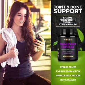 Magnesium Citrate & Oxide 500mg Complex Supplement - High Absorption Maximum Strength - Helps Support Bone Density and Strength, Muscles, Energy and Sleep - 120 Vegan Capsules NURTURLY buy supplements Au