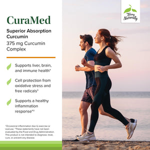 Terry Naturally CuraMed 375mg - Antioxidant Supplement for Brain & Immune Health Support - Dietary Supplement with Curcumin & Turmeric Essential Oil - Herbal Liver Support - 90 Softgels Terry Naturally buy supplements Au