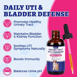 4oz Wellix Natural Cat & Dog UTI Treatment Drops,Cat & Dog Urinary Tract Infection Treatment - Cranberry & D-Mannose for Dogs & Cats - Kidney Health Supplement WellixBuy Supplements Australia