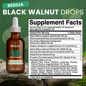 Resilia Herbal Cleanse Liquid Drops – Black Walnut & Wormwood Extract with Pumpkin Seed, Garlic & Turmeric – Alcohol-Free Vegan Tincture for Digestive & Daily Wellness Support, 2 fl oz Resilia Oil Of Oregano buy supplements Au