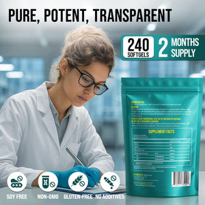 Omega 3 Fish Oil 4800 mg โ EPA 1728 mg | DHA 1152 mg from Wild-Caught Anchovies โ Burpless Mini Softgels โ Pure Omega-3 Fatty Acid Supplement โ Non-GMO, Gluten-Free, No Aftertaste โ 240 Capsules MERRY VITABuy Supplements Australia