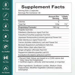 Natura Health Products Flew Away Supplement - Immune System Support & Seasonal Defense - Featuring Ginger, Elderberry, Propolis and Eucalyptus (60 Capsules) Natura Health ProductsBuy Supplements Australia