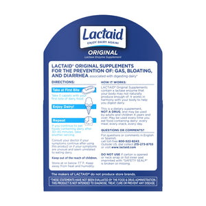 Lactaid Original Strength Lactose Intolerance Pills, 9000 FCC Natural Lactase Enzyme Dairy Relief Caplets, Helps Prevent Gas, Bloating & Diarrhea Due to Lactose Sensitivity in Adults & Kids, 120 Count Lactaid buy supplements Au