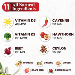 Cayenne Pepper Supplement Liquid Drops + Hawthorn Berry, Vitamin D3 K2 Beet Root Powder, Ceylon Cinnamon, Turmeric Curcumin, Organic Panax Ginseng - 4 OZ Superfood MD buy supplements Au