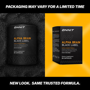 ONNIT Alpha Brain Black Label Capsules, IGEN Non-GMO Tested Citicoline Brain Supplement for Concentration and Memory, Lion’s Mane, Lutemax Lutein, L Theanine and Mucuna Pruriens, 80 Count ONNITBuy Supplements Australia