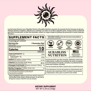 Premium Feminine Balance Gummies for Women - Hawaiian Pineapple Gummies for Women PH Balance Wellness, Immune Support, Vegan Daily Supplement for Odor and Flora Health , 60 Counts - 30 Servings AurablissBuy Supplements Australia
