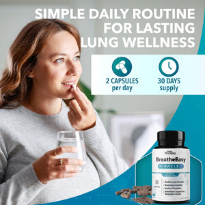 Real Science Nutrition BreatheEasy Lung Support Supplement for Lung Health & Respiratory Wellness – Lung Cleanse Formula with Vinitrox, GABA for Circulation Support - Made in USA - 60 Capsules Real Science Nutrition buy supplements Au