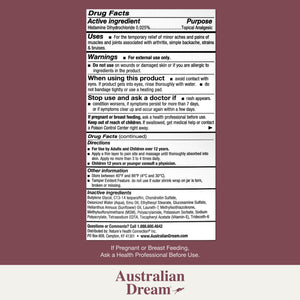 Australian Dream Arthritis Pain Relief Cream - Soothing & Non-Greasy - Powerful Topical Arthritis Pain Relief - Good for Muscle Aches or Joints - 2 oz Jar Australian DreamBuy Supplements Australia