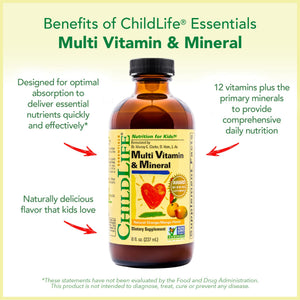 CHILDLIFE ESSENTIALS Kids Multivitamin & Mineral - Kids Vitamins, Liquid Multivitamin for Kids, Toddler Multivitamins, Liquid Vitamins, Baby Multivitamin - Natural Orange & Mango, 8 Fl Oz (Pack of 2) CHILDLIFE ESSENTIALS buy supplements Au