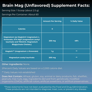 MYOXCIENCE Brain Mag | Magnesium L-Threonate Magtein & Magnesium Glycinate Powder (Unflavored) (60 Servings) MYOXCIENCE buy supplements Au