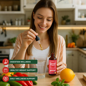 Cayenne Pepper Drops Liquid Supplement Smooth & Sweet Herbal Liquid + Hawthorn Berry, Vitamin D3 K2 Beet Root Powder, Ceylon Cinnamon, Turmeric Curcumin, Organic Panax Ginseng - 2fl oz Oxiventra buy supplements Au