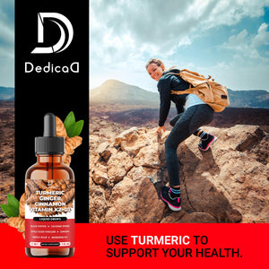 11in1 Liquid Turmeric Supplement – with Ginger, Garlic, Ceylon Cinnamon, Berberine, Ginseng, Apple Cider Vinegar – 1 Fl Oz – 30 Servings DEDICAD buy supplements Au