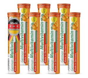 T&D German Multivitamin Drink Effervescnet Tablets 140 Servings Orange Flavour - Vitamin C, E, B1, B2, B6, B12, Biotin, Folic Acid, Niacin, Pantothenic Acid Pharma – Made in Germany T&D buy supplements Au