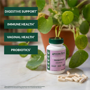 Greens First Women’s Health Probiotics - Probiotic for pH Balance - 20 Billion CFU - Support for Digestive, Immune & Vaginal Health Non-GMO/Gluten-Free/Dairy-Free/Soy-Free (30 Vegetable Capsules) Greens First buy supplements Au