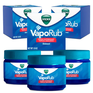 Vicks VapoRub, Original, Cough Suppressant, Topical Chest Rub & Analgesic Ointment, Medicated Vicks Vapors, Relief from Cough Due to Cold, Aches & Pains, 1.76oz each (pack of 3) Vicks buy supplements Au