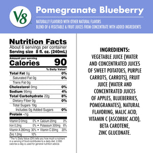 V8 Blends 100% Juice Pomegranate Blueberry Juice, Fruit and Vegetable Juice Blend, 46 Fl Oz Bottle (Pack of 2) V8 buy supplements Au