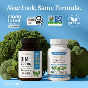 Suplement DIM Supplement 200 mg (120 Ct) | Estrogen Balance for Women & Men | Hormone Balance, Hormonal Acne Supplements, Menopause, Antioxidant & PMS Support - VelvetGlow USA