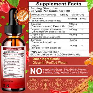Cayenne Pepper Drops, High Absorption 6-in-1 Liquid Cayenne Pepper Supplement w/Ceylon Cinnamon, Green Tea Extract, Turmeric, Organic Liquid Drops Than Cayenne Capsules Powder Vita letuo buy supplements Au