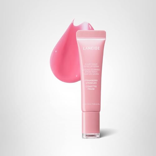 LANEIGE Glaze Craze Tinted Lip Serum, Strawberry Sprinkles: Hydrating Serum for Glossy,Nourished Lips with Plumping Polypeptides,0.42 oz LANEIGEBuy Supplements Australia