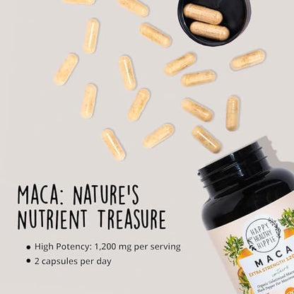 Happy Healthy Hippie PeriPeace Supplements for Women & Organic Maca Root Capsules