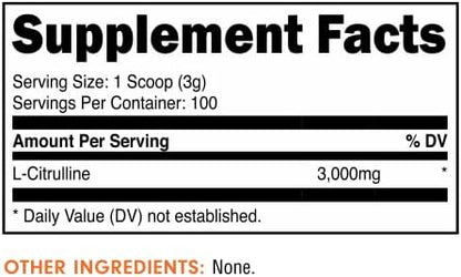 Bucked Up L-Citrulline 3000mg Powder, Essentials (100 Servings)