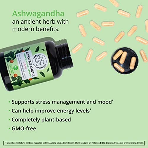 Happy Healthy Hippie PeriPeace Supplements for Women & Organic Ashwagandha Capsules